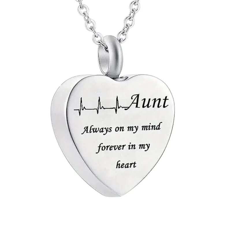 Family Heart Jewellery Urn for Mum Dad Sister Brother Grandma Grandpa Necklace Pendant Ashes Locket Cremation Keepsake 4