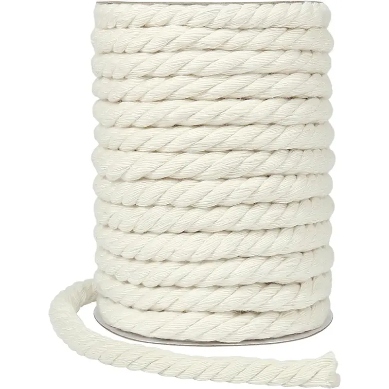 tenn well 10mm Cotton Rope, 33 Feet Thick Multifunctional Craft Rope for Macrame Knitting, Wall Hangings DIY Crafts and Decoration (Beige) 0