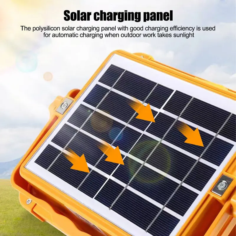 1500W LED Work Light Solar Powered Cordless Portable Camping Outdoor Light USB 3
