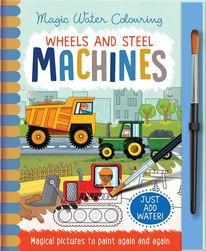 Wheels and Steel - Machines, Mess Free Activity Book (Magic Water Colouring) Hardcover – 1 July 2019 by Jenny Copper (Author) 0