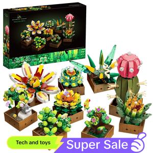 Succulents & Flower Design Building Block Set, 913pcs/box DIY Botanical Assembly Model, Creative Home Decorations for Gifts, Birthday Gifts, Gifts for Girlfriend, Craft Gift for Her, Men's Gift, Toyset, Craft Figurine