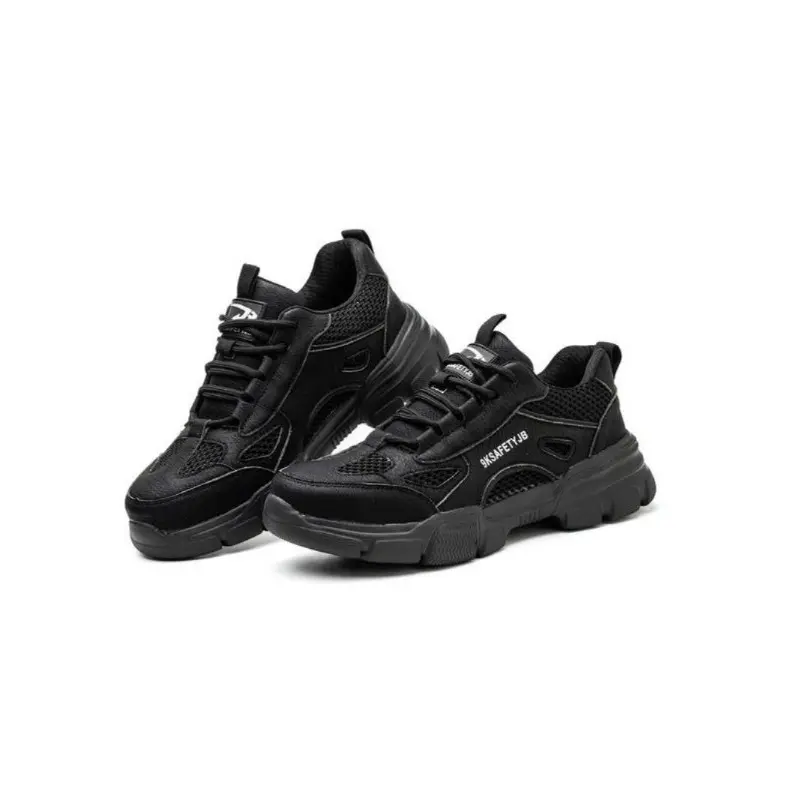 Men's Breathable Lightweight Anti-slip Safety Shoes, Casual Waterproof Workout Sneakers, Comfortable Hollow Out Design Lace Up Work Shoes, Non-slip Safety Shoes for Daily Wear 6