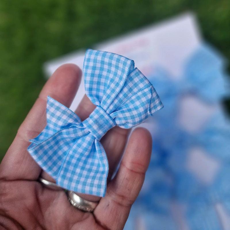 "Baby Blue" Gingham School/ Everday Mix Bows (available in different colours) 3