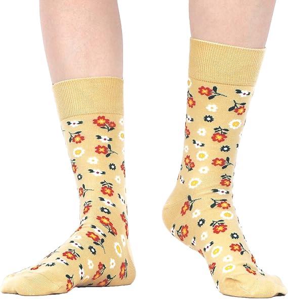 Product Introduction of Women's Bamboo Soft Breathable Casual Socks, 3 Pairs Multicolor Novelty Animal Seamless Pattern Socks, 4-7，6-9 Menswear 5