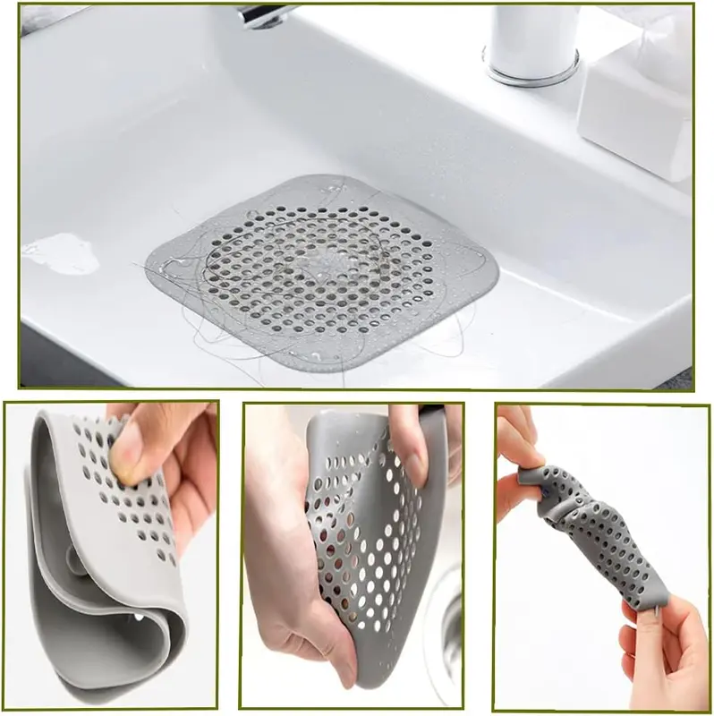 2 Pcs Silicone Drain Protector with Sucker, Sink Strainer Protector, Shower Drain Covers Hair Catcher, Strainer Plug Trap Filter for Bathroom, Bathtub, Kitchen 3