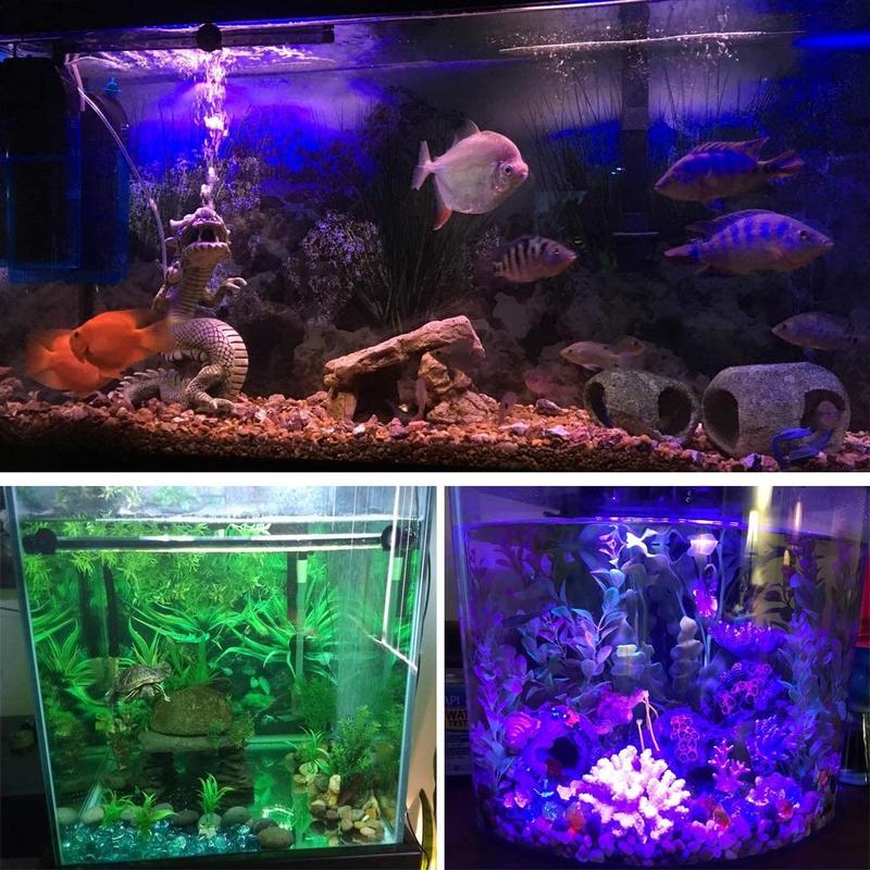 Submersible aquarium light fish tank light LED multi-color RGB waterproof fish tank light underwater crystal glass light 3-layer waterproof remote control brightening light 2