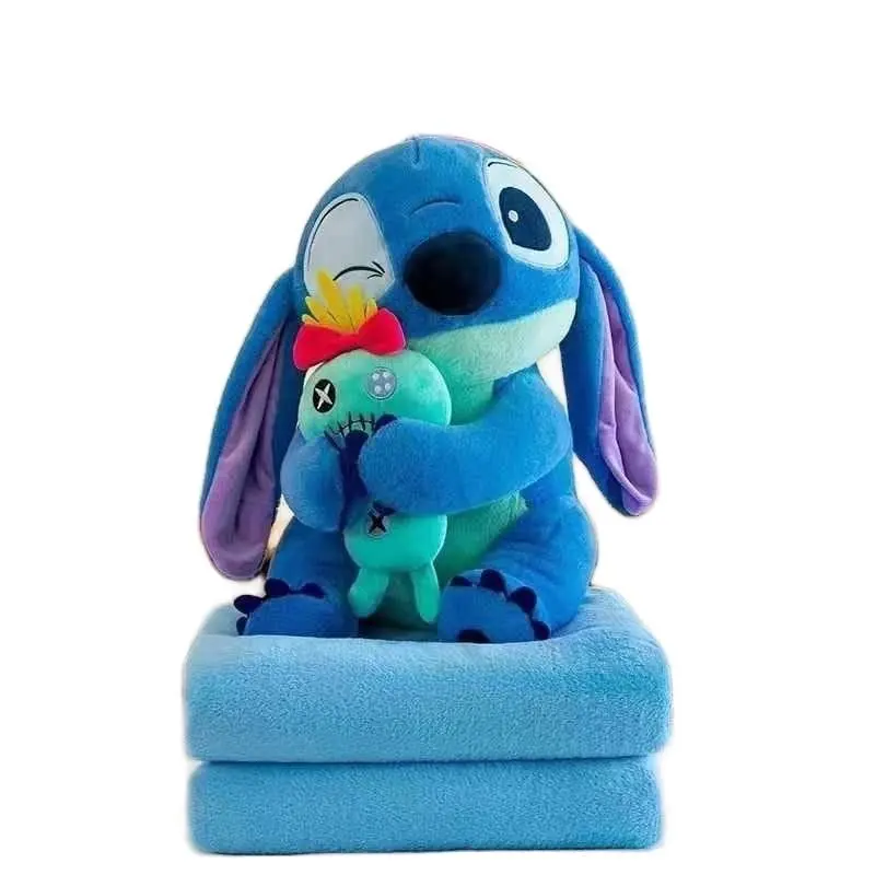 Blue Stitch Sitting Soft Toy with Blanket- Perfect for Cuddling plush doll christmas mini plushie