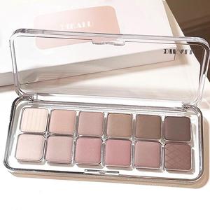 12 Colors Matte Eyeshadow Palette, Matte Eyeshadow Makeup Product, Highly Pigmented Palette Eyeshadow Shades Blendable Eyeshadow Powder, Summer Makeup, Compact Matte Eyeshadow Set, Cosmetic, Multicolor