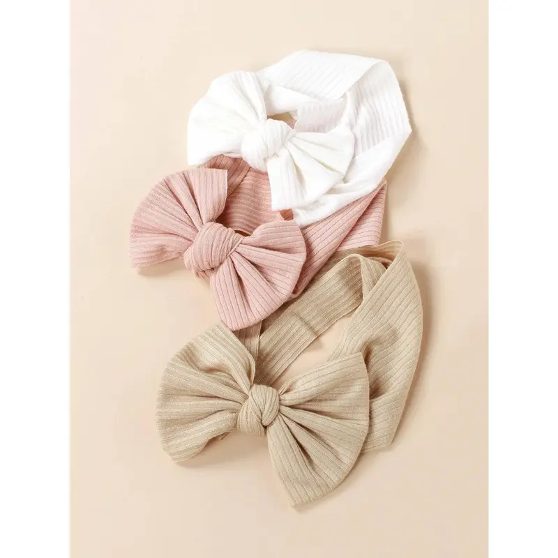 3pcs Baby Bow Hair Bands – Soft & Stylish Accessories for Girls 3