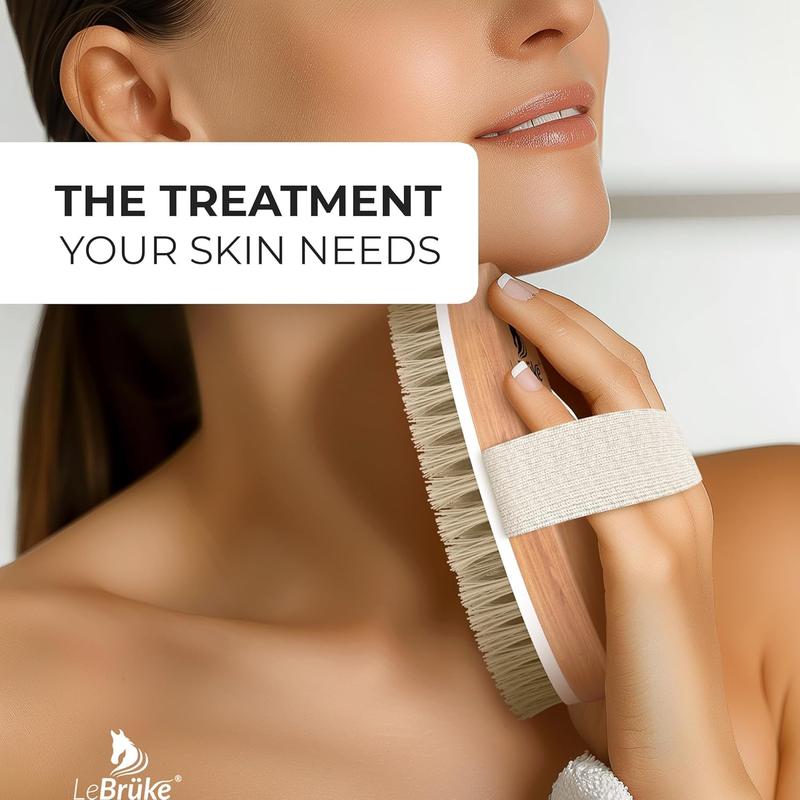 Lebrüke Dry Body Brush - with Practical Storage Bag - Perfect for Removing Dead Skin - Exfoliating Bath Brush 4