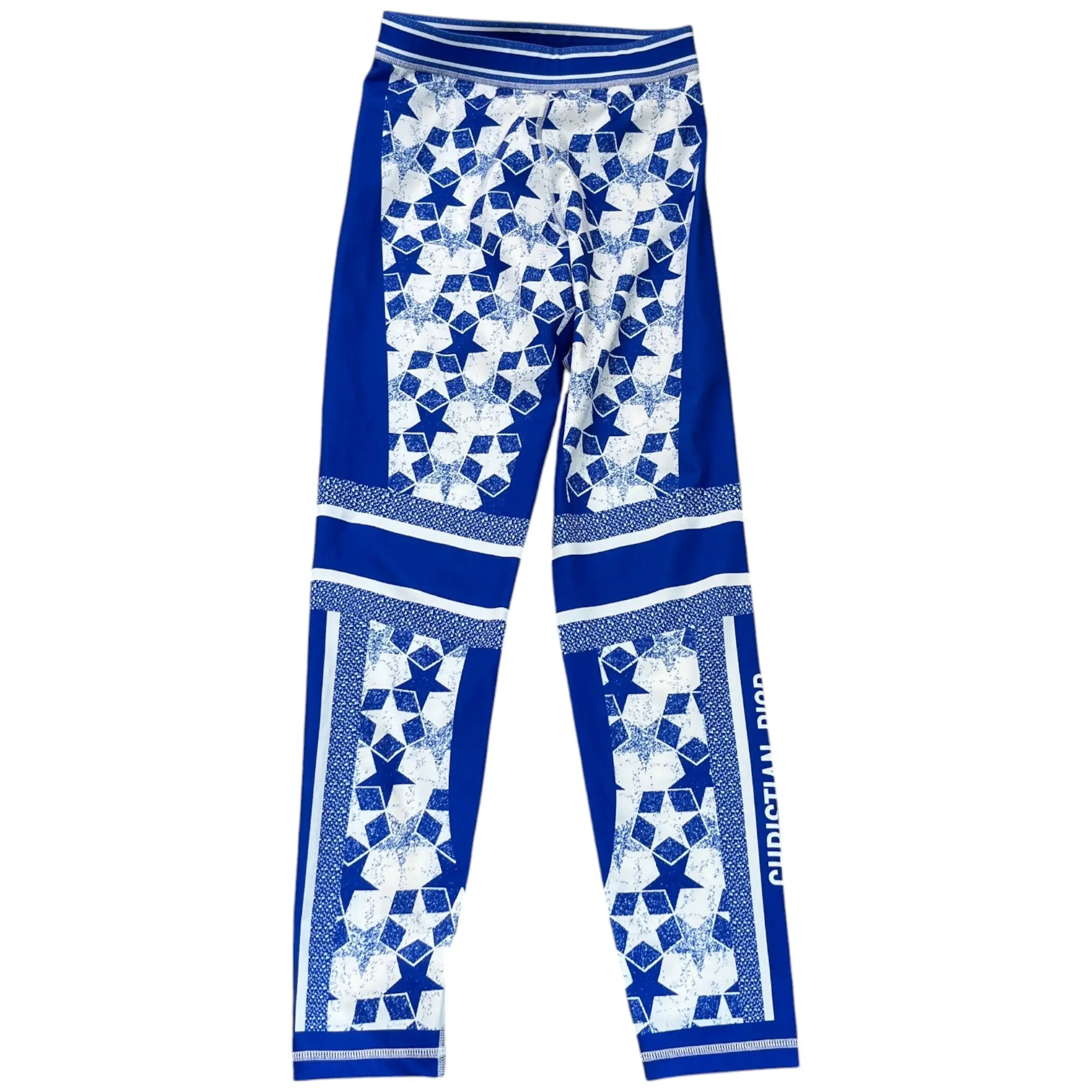 Pre-owned  Dior  Women's Star Logo Print Leggings Blue Size S