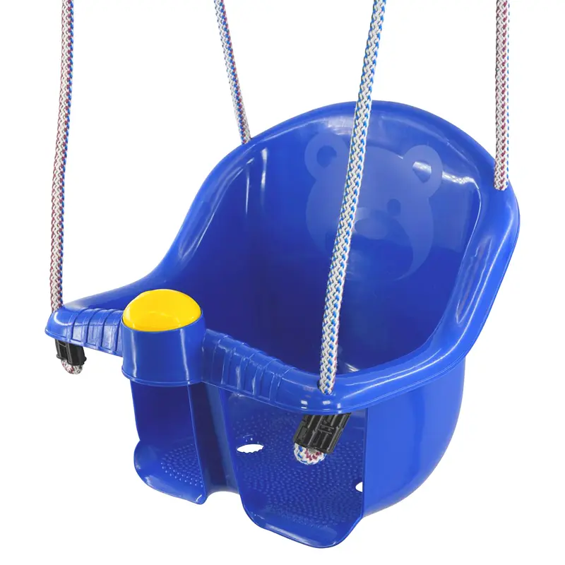The Magic Toy Shop Safety Swing Seat for Toddlers, Easy Install, Durable Blue Garden Baby Swing for Indoor & Outdoor, Supports 40kg, Enhances Motor Skills, Suitable for Ages 1-3, Adjustable Ropes Included 0