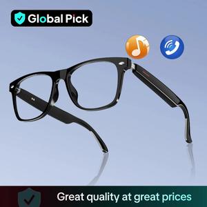 Smart Glasses, Wireless Headphone Transparent Lens Glasses for Listening To Music & Calling, Creative Smart Sports Sunglasses with Mic for Home & Daily Use