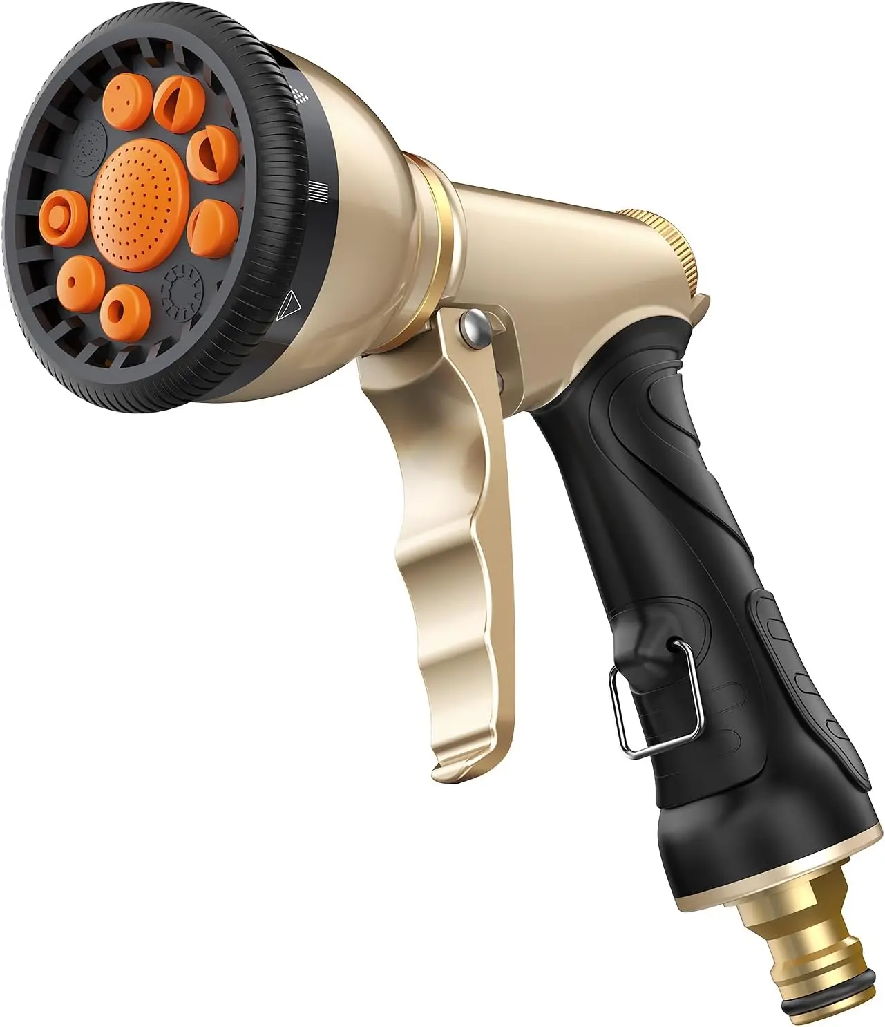 Heavy Duty Garden Hose Spray Gun - 9 Adjustable Patterns, High Pressure Metal Nozzle with Non-Slip Grip for Watering, Car Washing, & Pet Showering