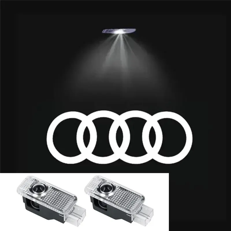 2pcs Car Door Welcome Lights for Audi A1 A3 8P 8V A4 A5 A6 A7 A8 Q3 Q5 Q7 Q8 Sline TT Logo Projector Ghost Shadow Lamp 3