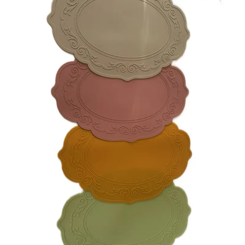 Set of 2 Silicone Placemats for Kitchen, Non-Slip and Microwave Safe