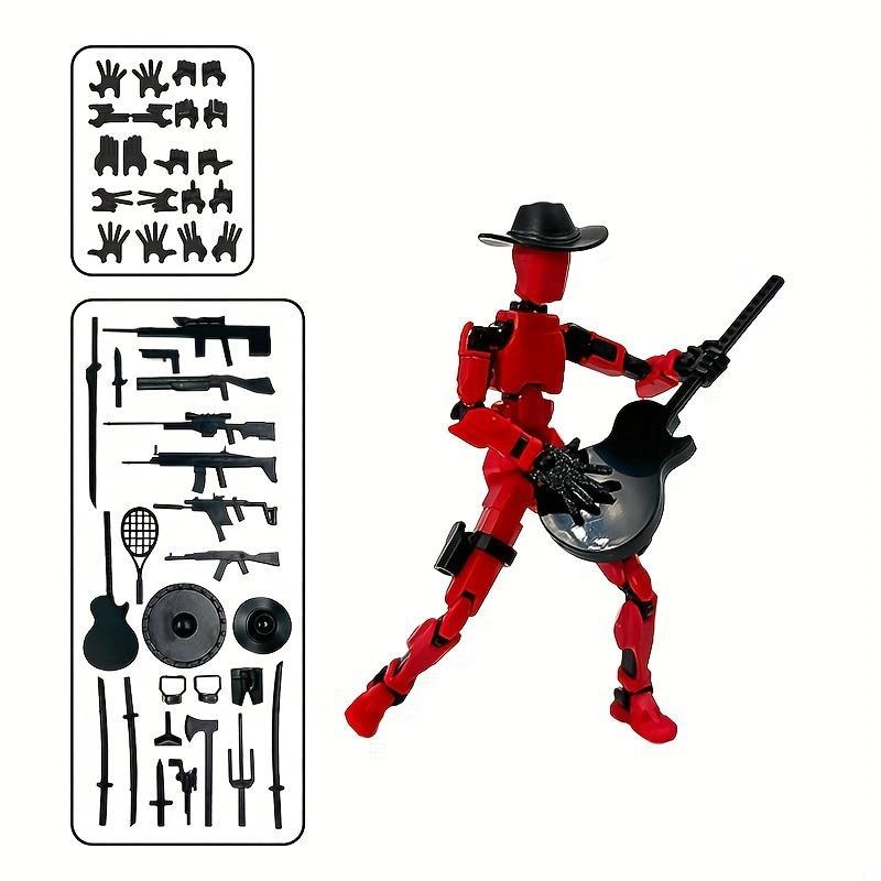 Poseable T13 Action Figure with Weapon Accessories – Multi-Jointed Articulated Titan 13 Dummy Collectible, Desktop Decor for Gamers, Durable ABS, Ages 14+ – Bendables Series 6