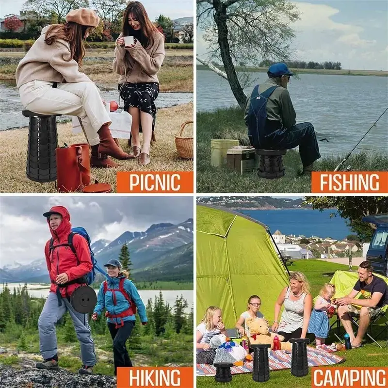 Folding Stool Portable Telescoping Seat Camping Retractable Adjustable UK NEW-indoor and outdoor stool seat-2025 new design stool- space saving stool seat -portable seat stool 5