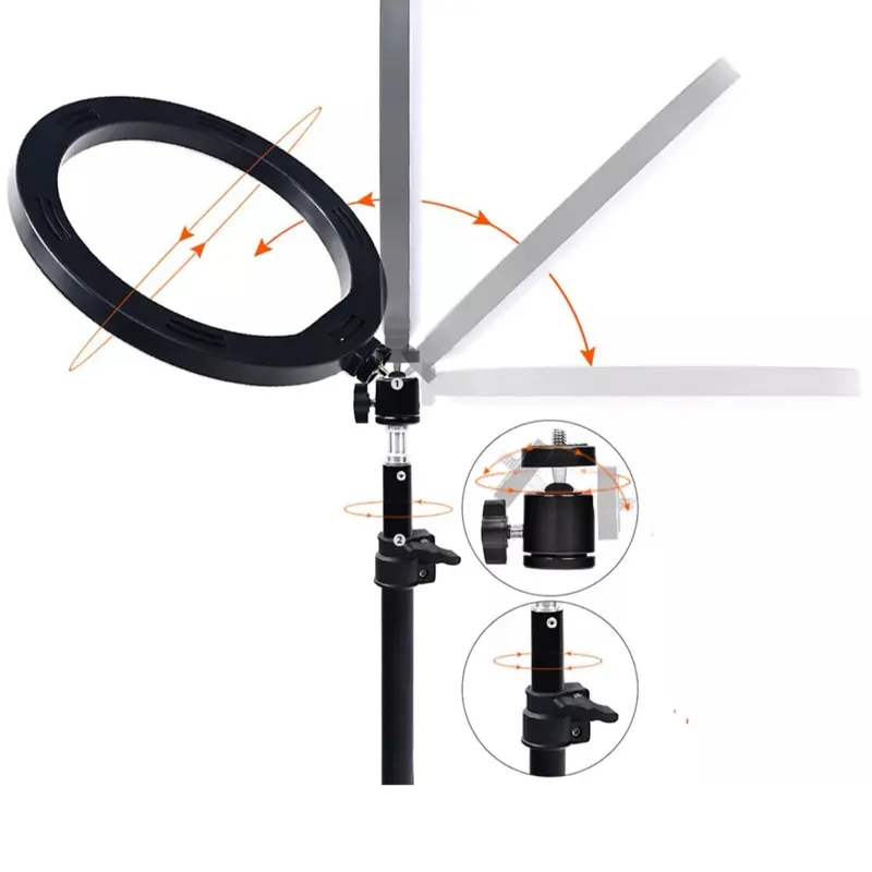 10" LED Ring Light with Tripod Stand and Phone Mount for YouTube Makeup Video Live - Cellphone, Selfie 7