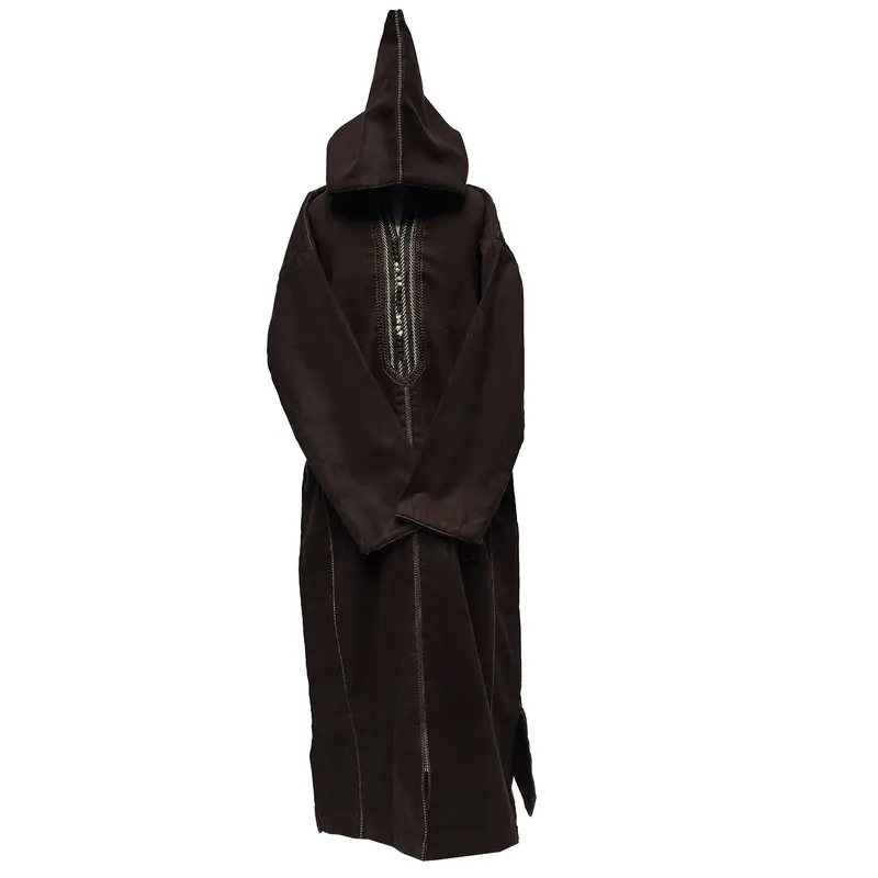 Kids Boys Cashmere Wool Thick Dark Brown Long Sleeve Moroccan Thobe Jubba 0