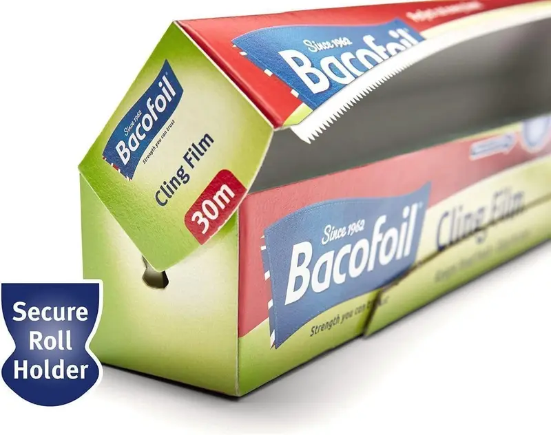 Bacofoil PVC Free Cling Film with Easy-Cut 32.5cm x 20m - | Easy-Cut Design | Kitchen Essential | Total 120m of Cling Film (Pack of 6) 2