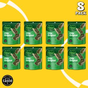 bibigo x8 Seaweed Crisps (Pack of 8) - Korean Savoury Snack, Brown Rice Coated Chips, 40g x8, Crispy International UK Puffs veggie snacks crisps