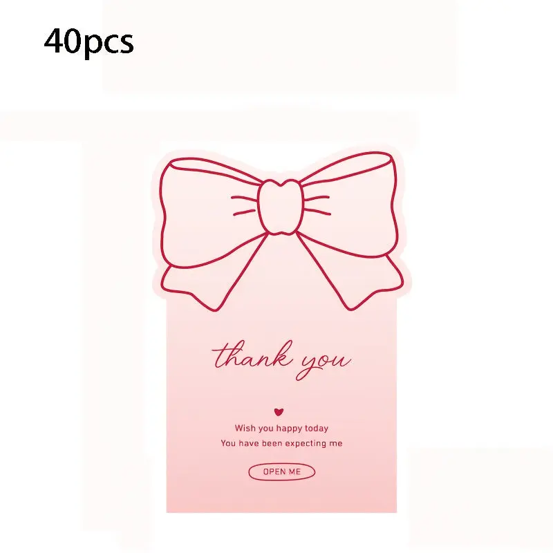40pcs Pink Bow Thank You Stickers Pink Coquette Bow knot Self-Adhesive Seal Labels Sticker for Boxes Water Bottles Baker Goods Decor 5