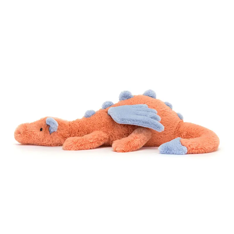 Jellycat Orange Dragon Plush, Soft and Cuddly Dragon for All Ages , Perfect Christmas Gift, Cute Collectible Plush for Teens and Adults, Keychain 2