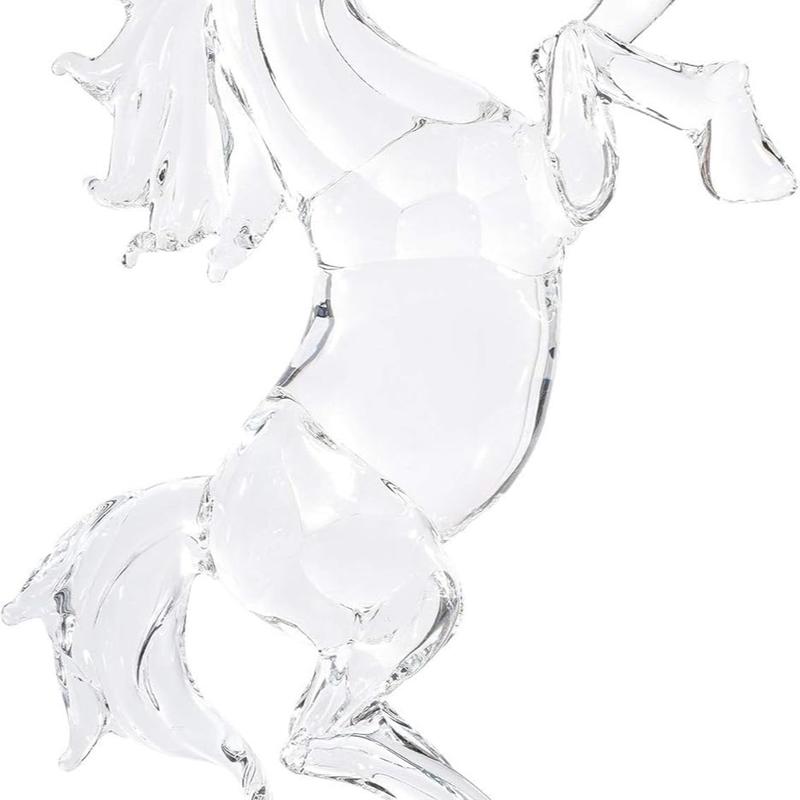 SEGOY Horse Ornament, 20cm, Transparent, Oval Base, Home Decor Gift 3