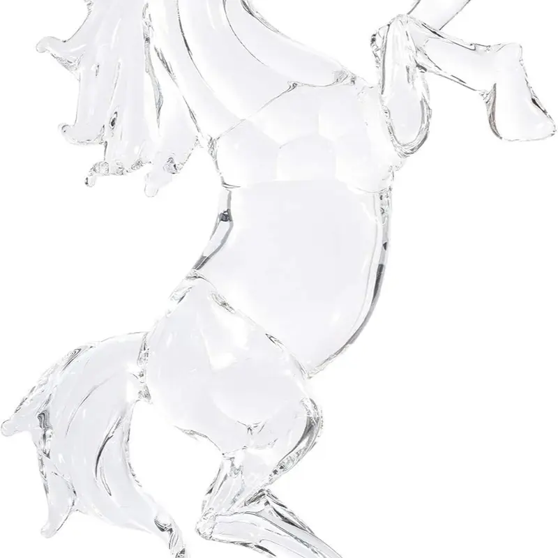 SEGOY Horse Ornament, 20cm, Transparent, Oval Base, Home Decor Gift 3