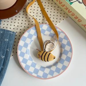 Buffetadorn New Japanese & Korean Style Fabric INS Cartoon Animal Necklace - Handmade Stuffed Cotton Baby Accessory with Adjustable Chain