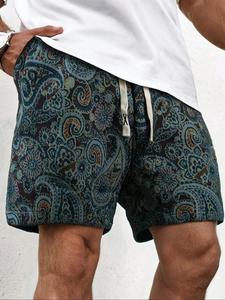 Men's Regular Fit Paisley Print Shorts, Casual Comfy Breathable Shorts for Daily Wear, Men's Bottoms for Summer