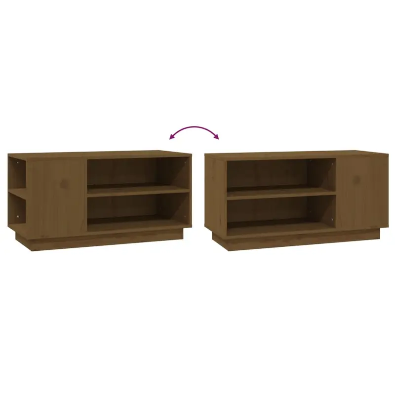 TV Cabinet Honey Brown 80x35x40.5 cm Solid Wood Pine 6