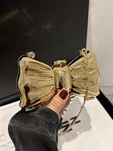 Women's Elegant Bowknot Design Crossbody Bag, Exquisite Trendy Chain Strap Stylish Crossbody Bag, Fashionable Purse for Daily Use