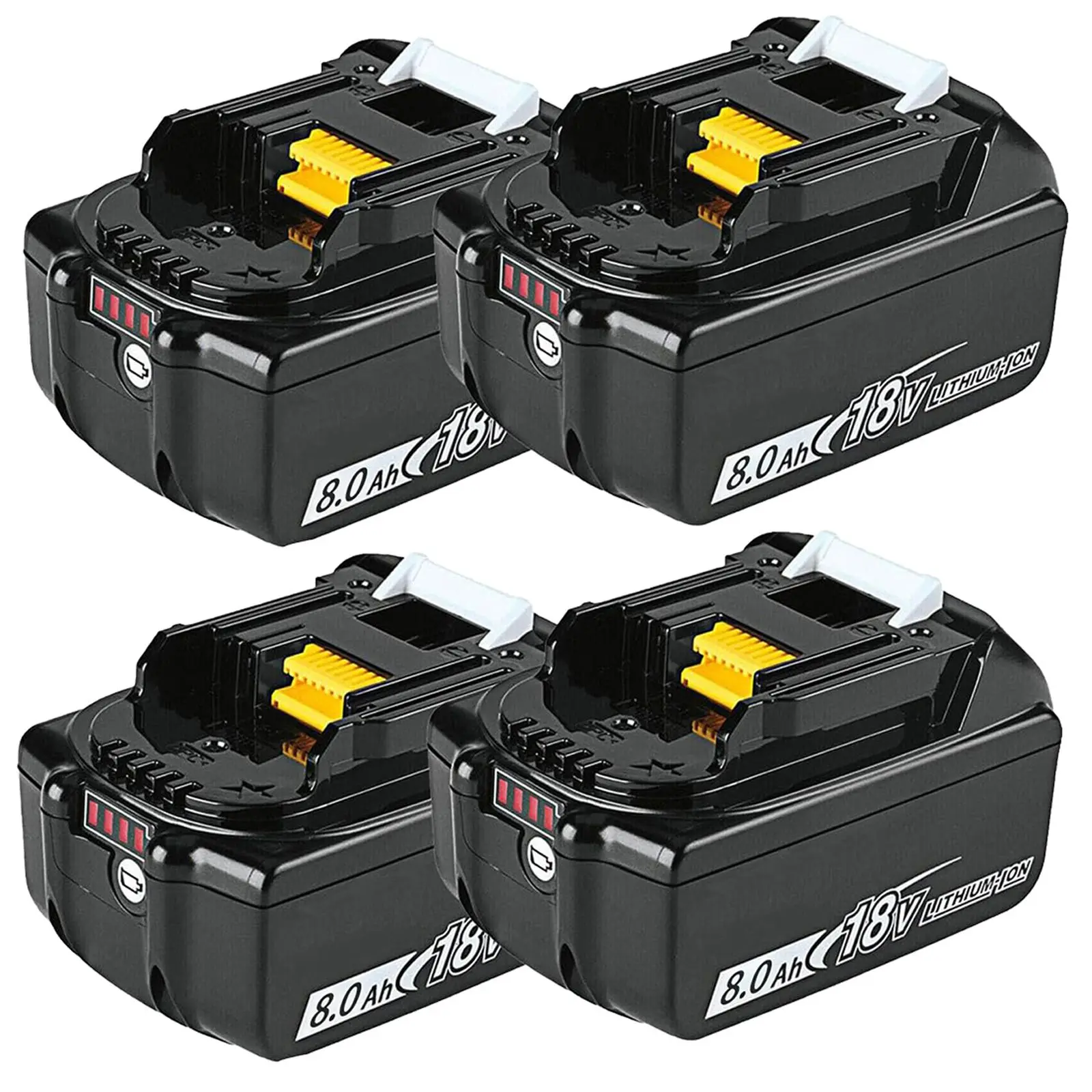 2/4 PCS 8000mAh Replacement Battery for Makita 18V Battery, Compatible with Makita Cordless Power Tool Replace Battery for BL1850B BL1850 BL1830 BL1860B BL1860 BL1830B BL1840 BL1820 LXT-400 with LED Indicator
