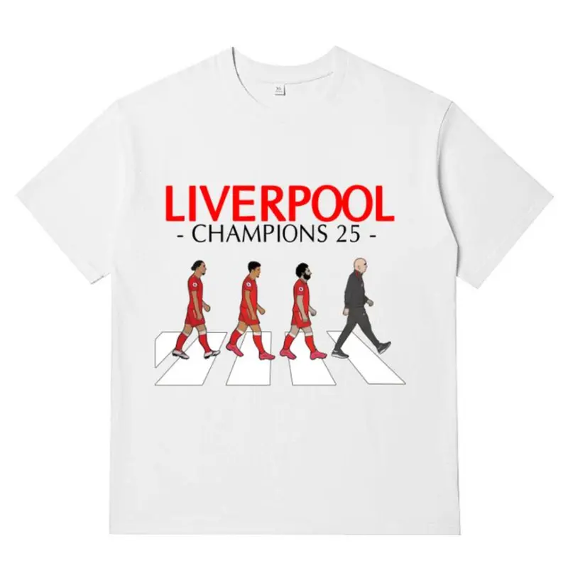 Liverpool FC 2025 Premier League Champions T-Shirt, The Road to Design Champion, Football Fan Gifts Liverpool Players 2