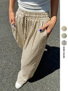 Women's Striped Print Pants, Casual Comfy Trousers for Daily Wear, Ladies Bottoms for Summer, Womenswear
