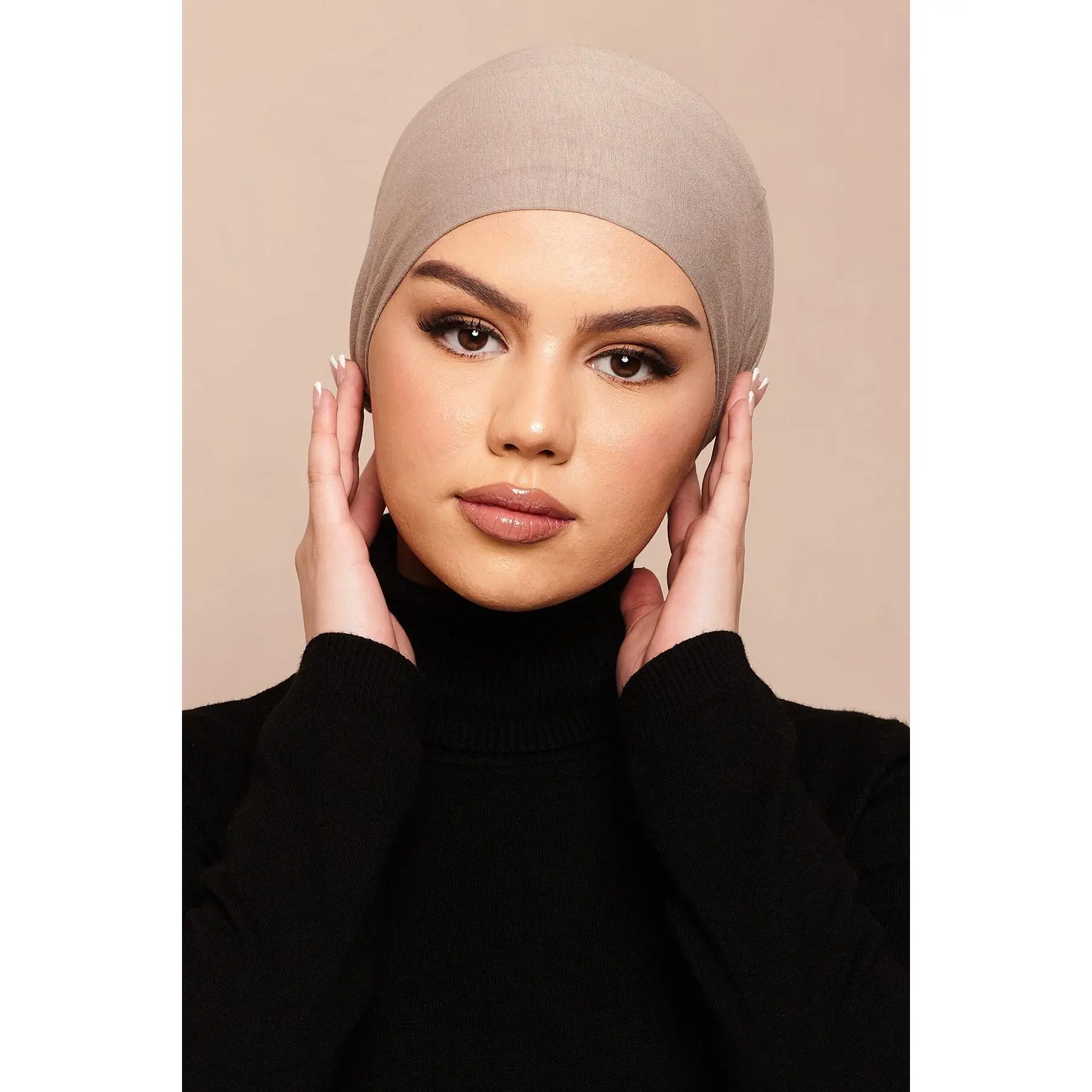 Latte Bamboo Jersey Hijab Cap