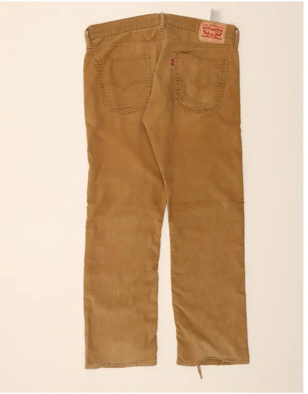 Pre-Owned Vintage LEVI'S Mens 514 Straight Corduroy Trousers W36 L32 Beige Cotton 2