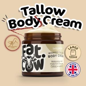 Fat Cow Skincare Large Whipped Tallow Body Cream | Non-Toxic Moisturising Cream Body Care Lotions Cosmetic Comfort | Skin Care