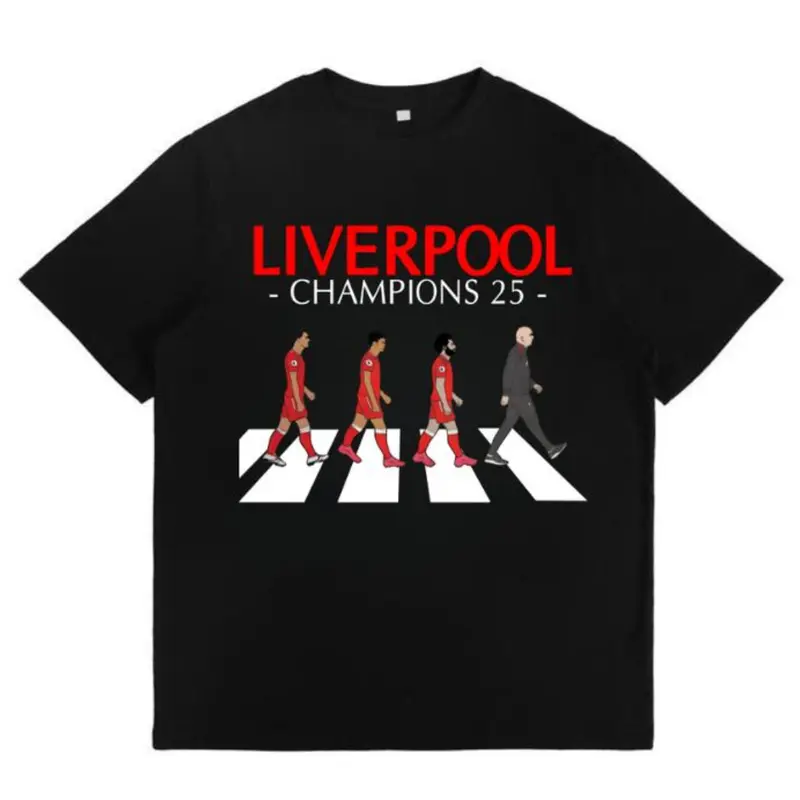 Liverpool FC 2025 Premier League Champions T-Shirt, The Road to Design Champion, Football Fan Gifts Liverpool Players 1