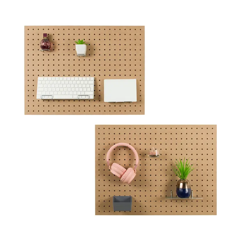 Pegboard Wooden Small Wall Mounted Home Office Retail Display 0