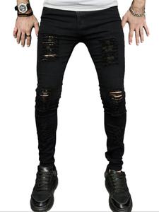Men's Ripped Pocket Jeans, Casual Comfy Regular Fit Denim Pants for Daily Wear, Fashion Men's Bottoms for All Seasons, Cotton