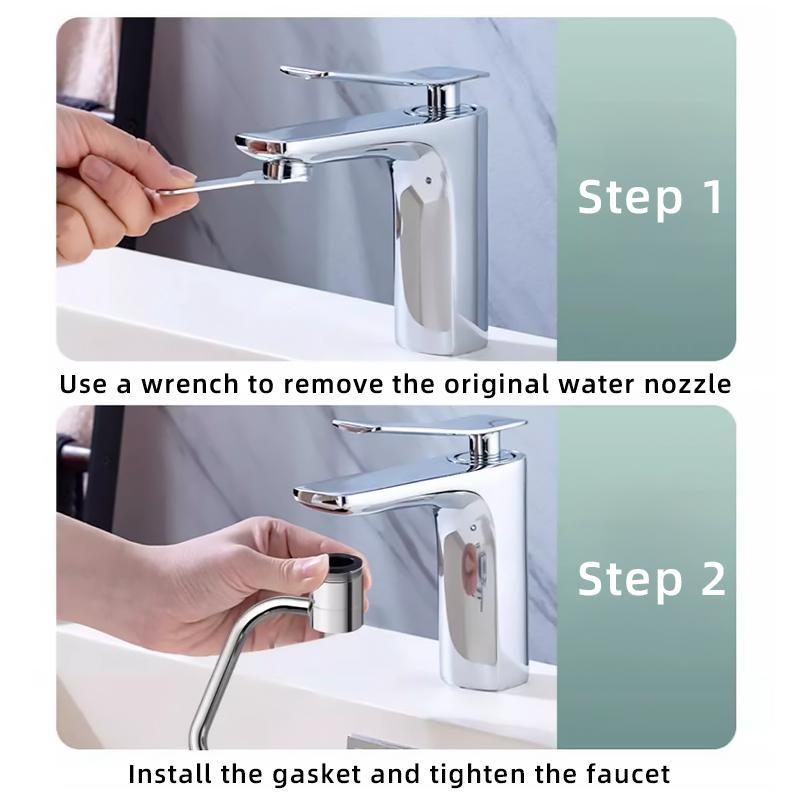 1080° Rotating Faucet Aerator Extender, Universal Splash Filter Kitchen Tap Extension, Solid Brass Made, 55/64 Inch & 15/16 Inch Threads Available 7