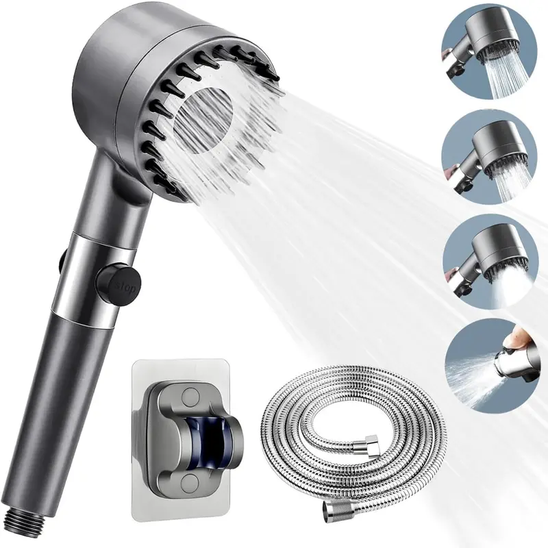 Shower Head with Filter and 3 Modes, Handheld High Pressure Spray for Scalp and Skin, Ideal for Low Flow, Water Saving Upgrade 0