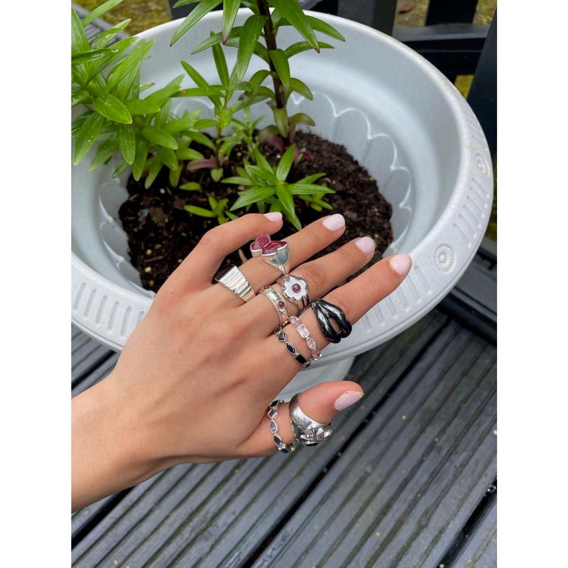 BLACK ONYX BLING RING 4