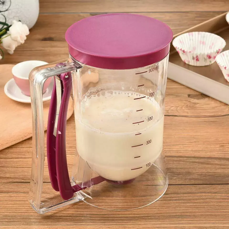 900ML Batter Dispenser DIY Muffin Cupcake Pancake Kitchen Measuring Baking Tool batter mixer