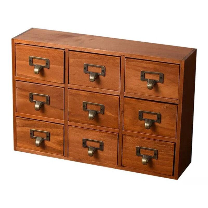 Desktop Small Wooden Chest of Drawers Storage Unit Cabinet Shelves Organiser Box 6