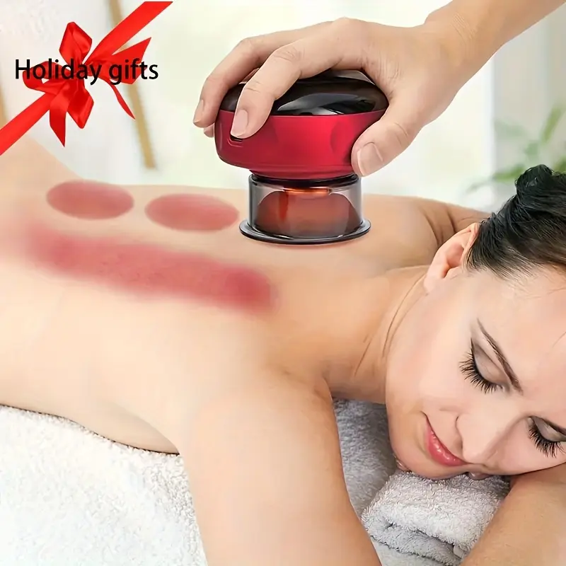 RAZZAQ MART SHOP Intelligent Electric Cupping Massager with Heat, USB Rechargeable Lithium Battery, Portable Alcohol-Free Therapy for Back, Arm, Waist, And Legs, Ideal Holiday Gift