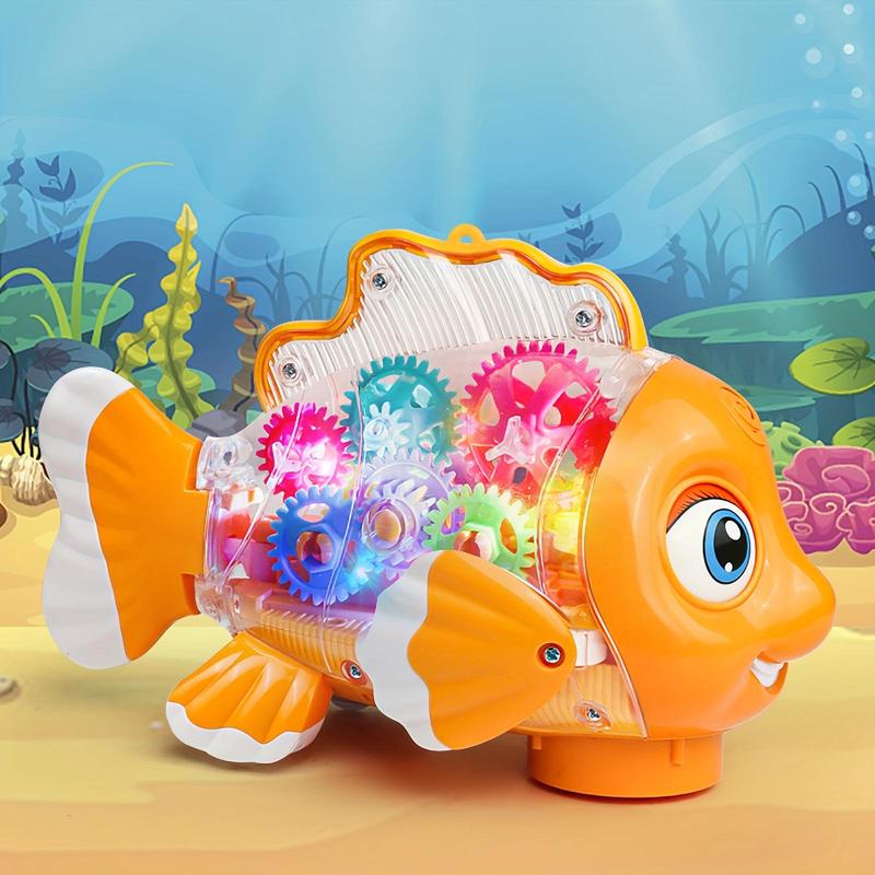 Electric Clown Fish Shaking Fish Toy (1 Box), Walking Fish with Light ...
